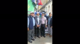 Gurkha Hunger Strike Day 9. Opposite Downing St London. Gurkhas demonstrating for better pensions.