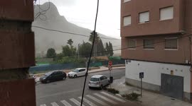 Tormenta de arena en Cieza Murcia España dangerous stom un Murcia