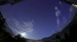 4K TIMELAPSE NIGHTFALL MOONSET STARRY SKIES THEN CLOUDS STORM LIGHTNING SWITZERLAND