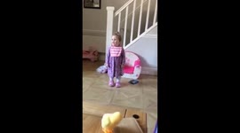 Hilarious Baby with infectious laugh loves it when her toy falls off table