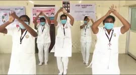 Nurses and the medical workers shake thier legs to boast the morale of the patients and to spread awareness about the deadly virus in South India