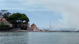 Fire in the Golf of Saint-Tropez.