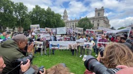 Afghans stage protest outside Houses of Parliament in London