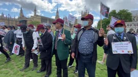 'Boris, we're dying!' Scores march to parliament in support of hunger-striking Gurkhas demanding pensions equality