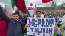 “We do not trust Taliban”: Afghan protest outside Houses of Parliament