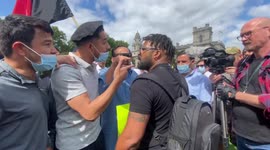 Tensions flare at Afghan protest outside Parliament in London