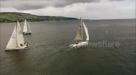 Sail Boats Racing Captured by Drone