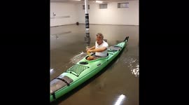 Indoor option: Intense Swedish floods lead man to boat inside home