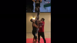 'Innovative Cheerleading Stunt Collapses Like a House of Cards '