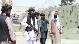 Taliban soldiers stationed near military base in Kabul