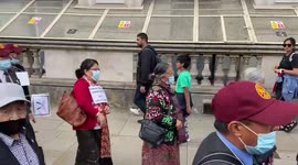 Gurkha veterans march outside Downing Street, London, UK 18 August 2021
