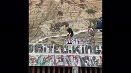 16-year-old guy from San Francisco, California performs impressive parkour tricks