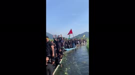 A rare traditional Muharram procession in the world famous Dal Lake, in Srinagar