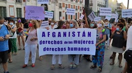 Madrid feminists show solidarity with Afghan women