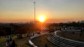 Sunset in São Paulo, Brazil in the late afternoon and low air humidity
