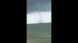Prolonged heat has led to the emergence of a tornado over the sea