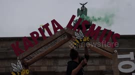 Germany: Extinction Rebellion Protest In Berlin, Activists Climb Brandenburg Gate