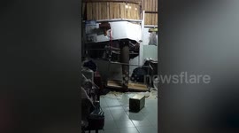 Wild elephant breaks into house to steal food from trash