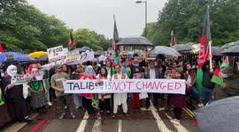 Afghans protesting Taliban take over of their country gathered in London’s Marble Arch