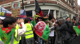 Tensions flare as protesters take part in a ‘Stop Killing Afghans’ rally in London