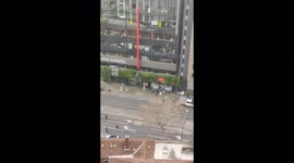 Anti-lockdown protest spirals into violence in Melbourne with six policemen injured