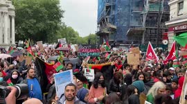 Protesters march through Central London in support of Afghanistan, 21 August 2021