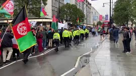 Protesters march through Central London in support of Afghanistan, 21 August 2021