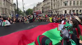 Protesters march through Central London in support of Afghanistan, 21 August 2021