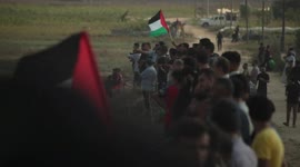 Demonstration near the border fence with Israel east of Gaza City