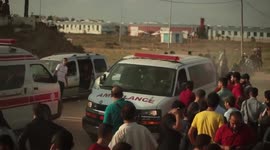 Ambulances arrive at Gaza border with Israel as clashes wound 41 Palestinians