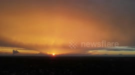 Hurricane Henry brings beautiful orange and purple clouds to Pennsylvania
