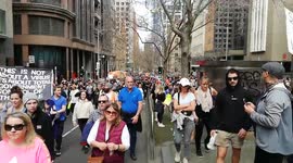 Anti-lockdown protest in Melbourne, Australia
