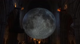 Gigantic lunar artwork in London's St John the Baptist Church