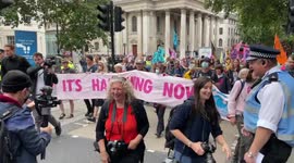 Extinction Rebellion climate change protest in London, UK