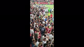 Nice vs Marseille abandoned after fans throw projectiles and invade the pitch