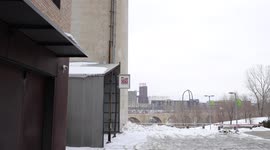 Snow Covered Ground Near A Building in downtown Minneapolis