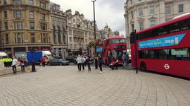 A Fire Engine gets held up on way to a call as Extinction Rebellion  block roads in central London during The Impossible Rebellion protest