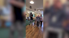 Autistic teen teaches a 101-year-old with a zimmer frame how to street dance