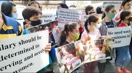 Afghans protest in front of UNHRC in Delhi Seeking Refugee Status, Finacial Security