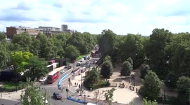 Marble Arch Mound visitors enjoy London panorama on a gorgeous summer day