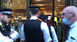 Police arrive as Animal Rebellion protesters take over McDonald’s in Leicester Square and plan to stay until 6am