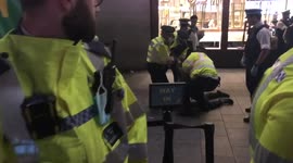 Animal Rebellion protesters are arrested as they leave McDonald’s in Leicester Square