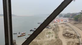 The Ganga river has completely vaccant for tourists in Varanasi in India