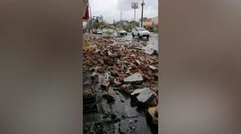 Buildings damaged after Hurricane Grace hits Mexico