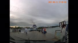 Bizarre moment woman jumps overboard after 'arguing with husband' on ferry