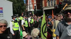 The Extinction Rebellion protestors take to the streets of London, UK
