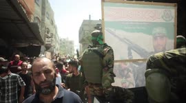 Palestinians mourn the body of Osama Duaij, who was shot dead by the Israeli army on the Gaza border