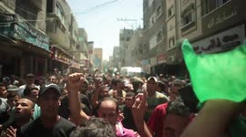 Palestinians mourn the body of Osama Duaij, who was shot dead by the Israeli army on the Gaza border