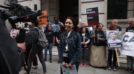 CAFOD representative expresses views on Brazilian Genocide at day 3 of Extinction Rebellion protests outside Brazilian Embassy in London