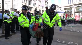 Scores arrested after latest Extinction Rebellion blockade at Oxford Circus, London
